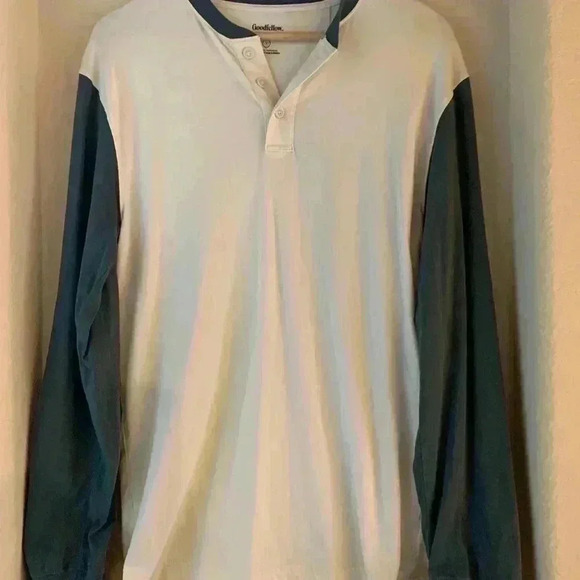 Goodfellow & Co Long Sleeve Two Tone Henley Shirt - Picture 2 of 5